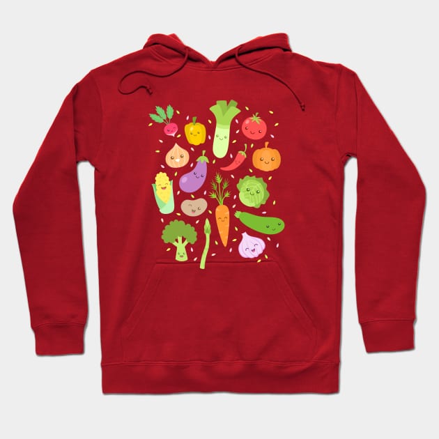 Happy Veggies Hoodie by sombrasblancas